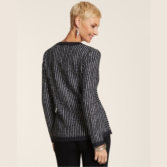 Chico's TRAVELERS COLLECTION Crushed Stripe Jacket, size 1.5 - Picture 10 of 13